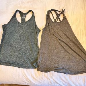 Set of two (2) grey athletic tanks